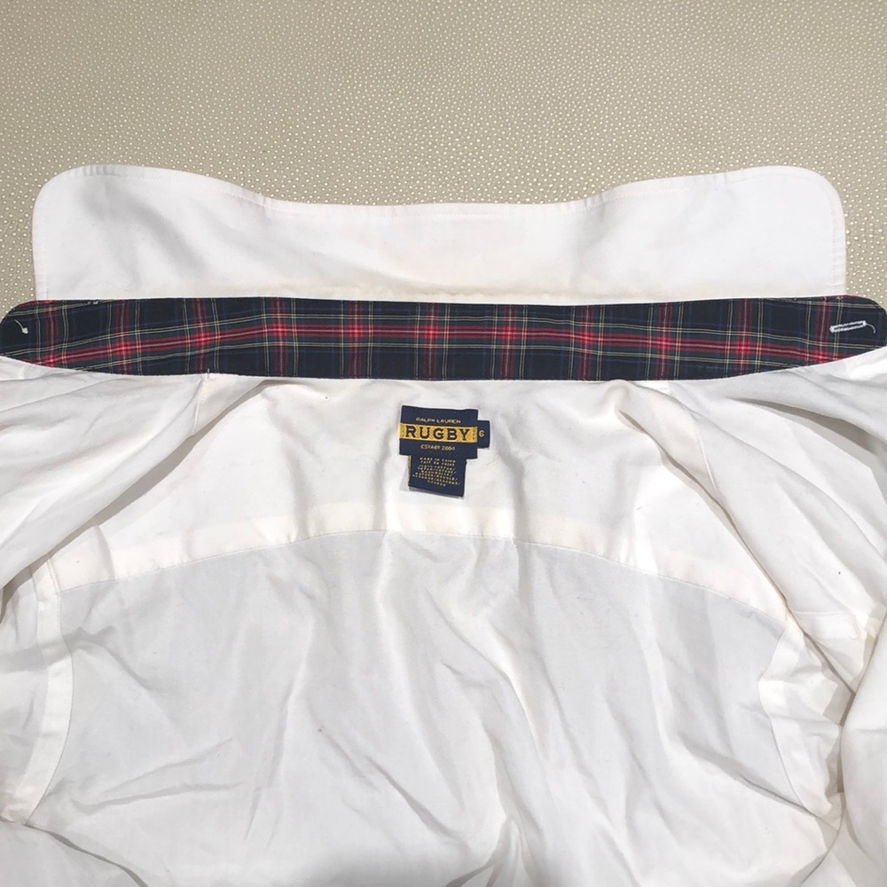 Rugby Ruffled Sleeve White Oxford